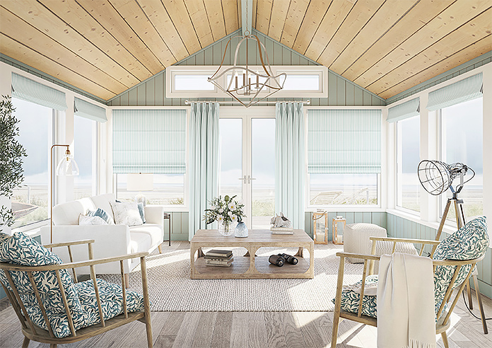 Lace Stripes, Duck Egg - Roman Blind - Image 8